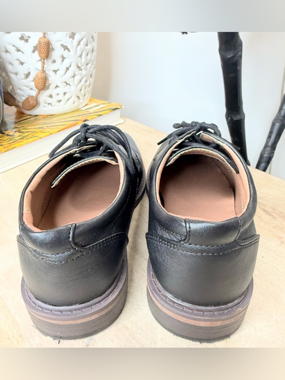Goodfellow Co Black Dress Shoes Mens Size 7 Lace Up Oxford Comfort - Picture 4 of 6